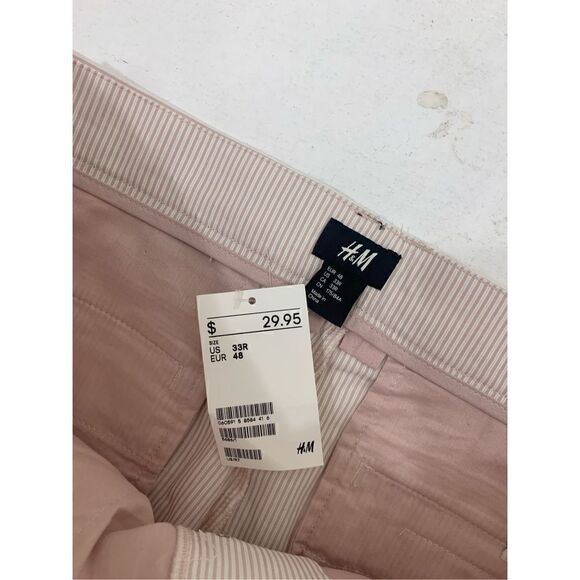 H&M NWT Pink Striped Bermuda Shorts Size 33 R - Picture 6 of 9